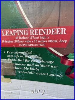 Vintage Mr. Christmas Holiday Lights Sculpture Santa & Sleigh & Reindeer 3D Lawn