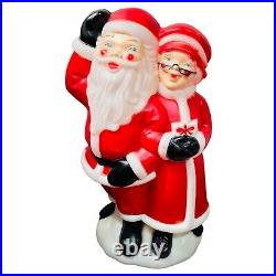Vintage Mr & Mrs Clause Light Up Blow Mold Christmas Decoration 1978 Empire