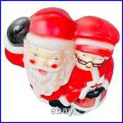 Vintage Mr & Mrs Clause Light Up Blow Mold Christmas Decoration 1978 Empire