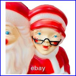 Vintage Mr & Mrs Clause Light Up Blow Mold Christmas Decoration 1978 Empire