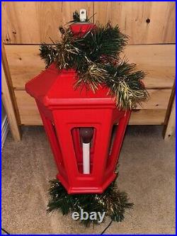 Vintage Municipal Christmas Decoration Lantern Lighted Red Blow Mold