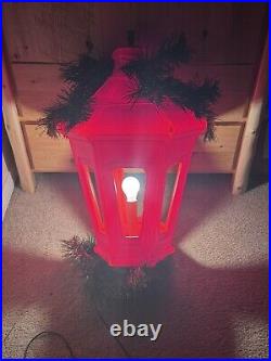 Vintage Municipal Christmas Decoration Lantern Lighted Red Blow Mold