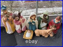 Vintage Nativity Lighted Blow Molds by General Foam Corp 7 Different Pieces