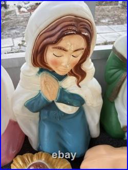 Vintage Nativity Lighted Blow Molds by General Foam Corp 7 Different Pieces