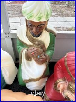 Vintage Nativity Lighted Blow Molds by General Foam Corp 7 Different Pieces