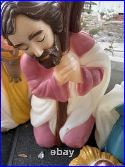 Vintage Nativity Lighted Blow Molds by General Foam Corp 7 Different Pieces