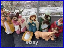 Vintage Nativity Lighted Blow Molds by General Foam Corp 7 Different Pieces