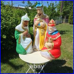 Vintage Nativity Wisemen 3 Kings Blow Mold Set General Foam Plastics