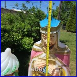 Vintage Nativity Wisemen 3 Kings Blow Mold Set General Foam Plastics