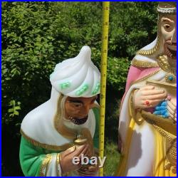 Vintage Nativity Wisemen 3 Kings Blow Mold Set General Foam Plastics