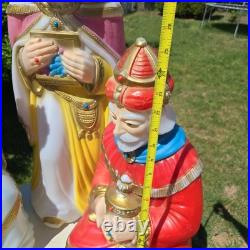 Vintage Nativity Wisemen 3 Kings Blow Mold Set General Foam Plastics