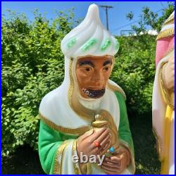 Vintage Nativity Wisemen 3 Kings Blow Mold Set General Foam Plastics