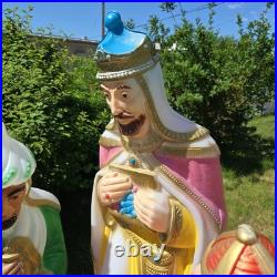 Vintage Nativity Wisemen 3 Kings Blow Mold Set General Foam Plastics