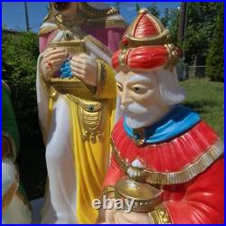 Vintage Nativity Wisemen 3 Kings Blow Mold Set General Foam Plastics