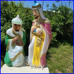 Vintage Nativity Wisemen 3 Kings Blow Mold Set General Foam Plastics