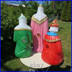 Vintage Nativity Wisemen 3 Kings Blow Mold Set General Foam Plastics