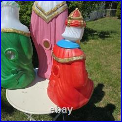 Vintage Nativity Wisemen 3 Kings Blow Mold Set General Foam Plastics