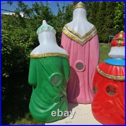 Vintage Nativity Wisemen 3 Kings Blow Mold Set General Foam Plastics