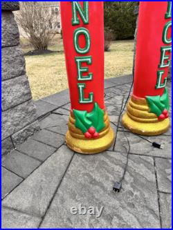 Vintage Noel Gemmy Christmas Candle Blow Mold 43 Tall Lighted Decor set Of 2