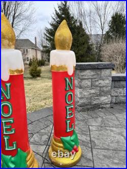 Vintage Noel Gemmy Christmas Candle Blow Mold 43 Tall Lighted Decor set Of 2