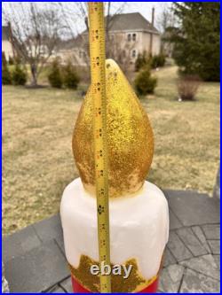 Vintage Noel Gemmy Christmas Candle Blow Mold 43 Tall Lighted Decor set Of 2