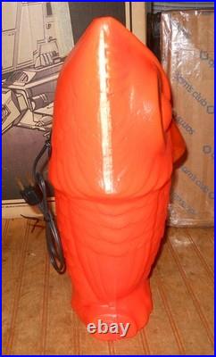 Vintage Orange and Black 13 1/2 Blow Mold Halloween OWL withLight Vintage Orange and Black 13 1/2 Blow Mold Halloween OWL withLight