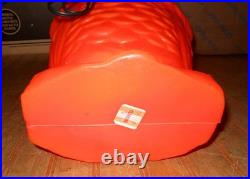 Vintage Orange and Black 13 1/2 Blow Mold Halloween OWL withLight