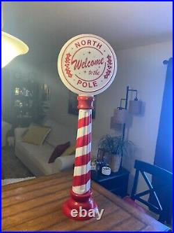 Vintage PAC 42 Tall Welcome to the NorthPole Sign Christmas Blow Mold LED Light