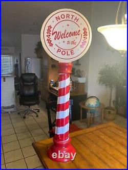 Vintage PAC 42 Tall Welcome to the NorthPole Sign Christmas Blow Mold LED Light