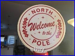 Vintage PAC 42 Tall Welcome to the NorthPole Sign Christmas Blow Mold LED Light