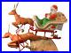 Vintage POLORON Santa 18 Sleigh with 2 Reindeer Christmas Blow Mold C-87-1 READ