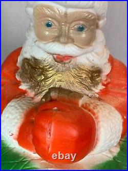 Vintage POLORON Santa 18 Sleigh with 2 Reindeer Christmas Blow Mold C-87-1 READ