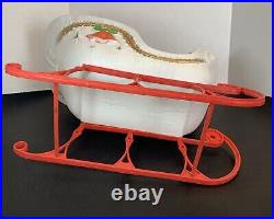 Vintage POLORON Santa 18 Sleigh with 2 Reindeer Christmas Blow Mold C-87-1 READ