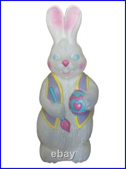 Vintage Painter Bunny Blow Mold Easter Egg Paintbrush Pastels 34 TPI 1994 Rare