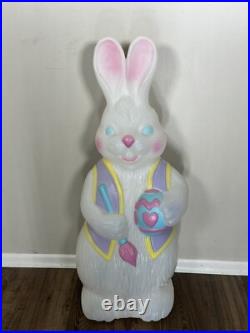 Vintage Painter Bunny Blow Mold Easter Egg Paintbrush Pastels 34 TPI 1994 Rare