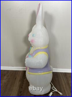 Vintage Painter Bunny Blow Mold Easter Egg Paintbrush Pastels 34 TPI 1994 Rare