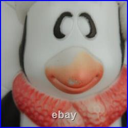 Vintage Penguin in Igloo Lighted Christmas Blow Mold General Foam plastics READ
