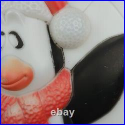 Vintage Penguin in Igloo Lighted Christmas Blow Mold General Foam plastics READ