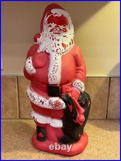 Vintage Plastic Blow Mold Christmas 14 13 12 12 Santa Claus 4 Lot Table Top