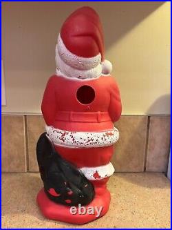 Vintage Plastic Blow Mold Christmas 14 13 12 12 Santa Claus 4 Lot Table Top