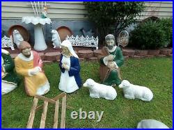 Vintage Poloron Blowmold Nativity Set Christmas Yard
