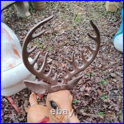 Vintage Poloron Christmas Santa Claus Sleigh Reindeer Blow Mold 34