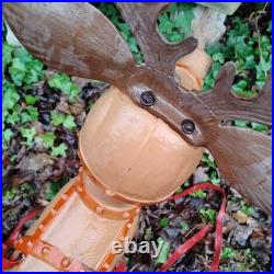 Vintage Poloron Christmas Santa Claus Sleigh Reindeer Blow Mold 34