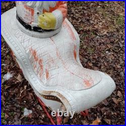 Vintage Poloron Christmas Santa Claus Sleigh Reindeer Blow Mold 34