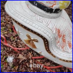 Vintage Poloron Christmas Santa Claus Sleigh Reindeer Blow Mold 34