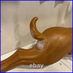 Vintage Poloron Christmas Santa Claus Sleigh Reindeer Blow Mold 36