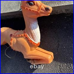 Vintage Poloron Christmas Santa Claus Sleigh Reindeer Blow Mold 36