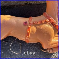 Vintage Poloron Christmas Santa Claus Sleigh Reindeer Blow Mold 36