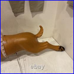 Vintage Poloron Christmas Santa Claus Sleigh Reindeer Blow Mold 36