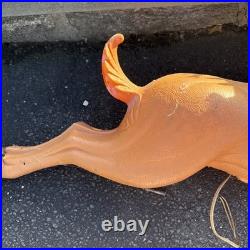 Vintage Poloron Christmas Santa Claus Sleigh Reindeer Blow Mold 36